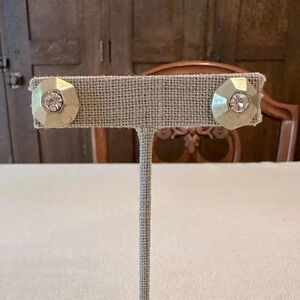 Matte Gold and Crystal Rhinestone Statement Stud Earring Lia Sophia Boho Look